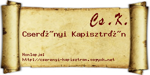 Cserényi Kapisztrán névjegykártya